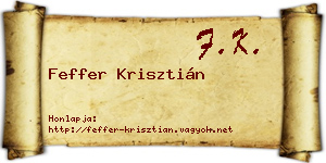 Feffer Krisztián névjegykártya